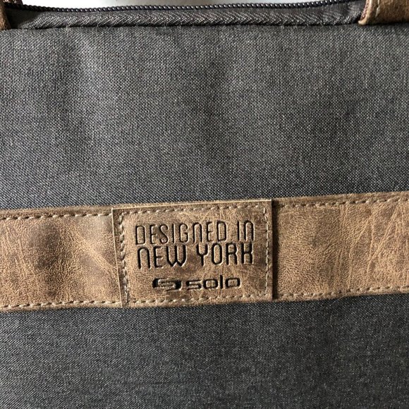 SOLO New York Urban Nomad Fully Padded 15.6" Laptop Briefcase Gray & Bro… - Picture 6 of 11